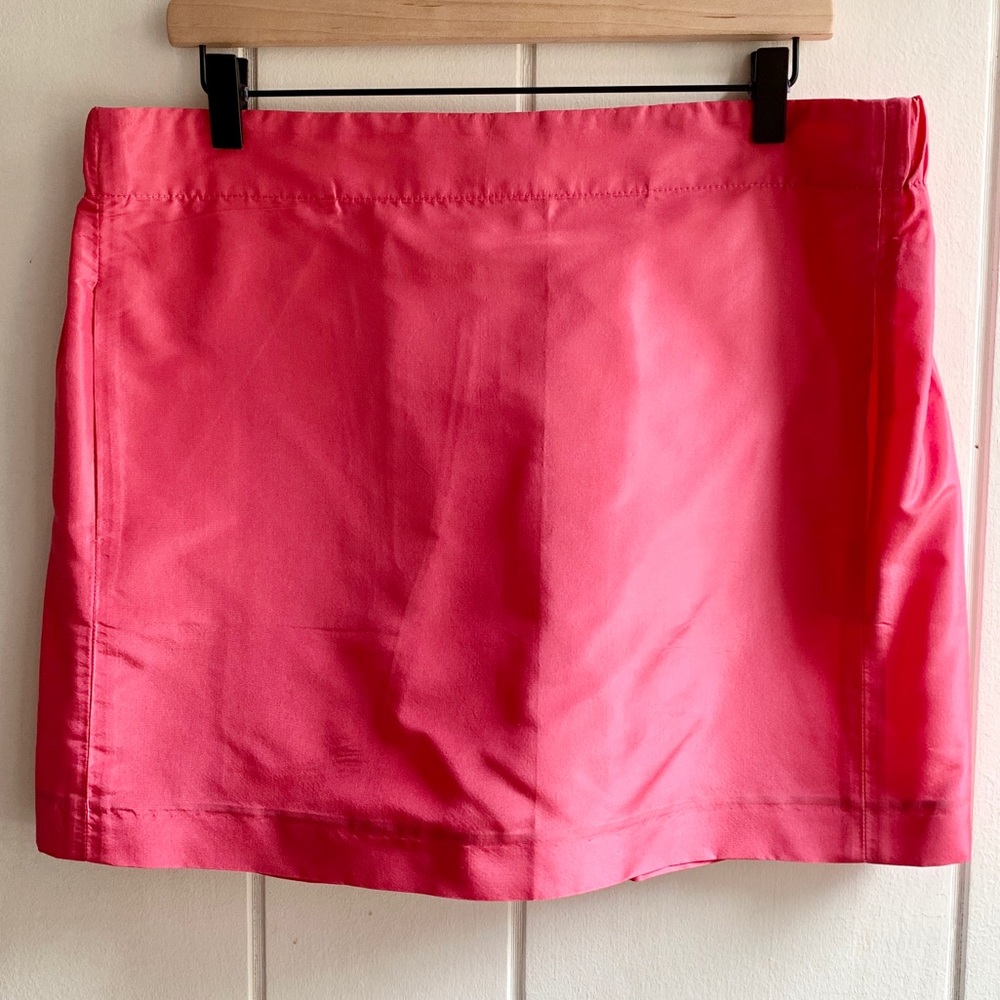 J. Crew Silk Mini Skirt Bright Pink w/pockets